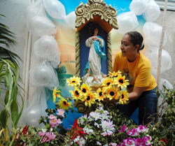 A traditional altar honoring the Virgin Mary
