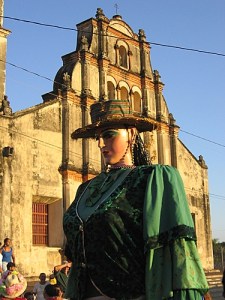 A Giganton, measuring almost 9 feet tall, dances in the streets of León